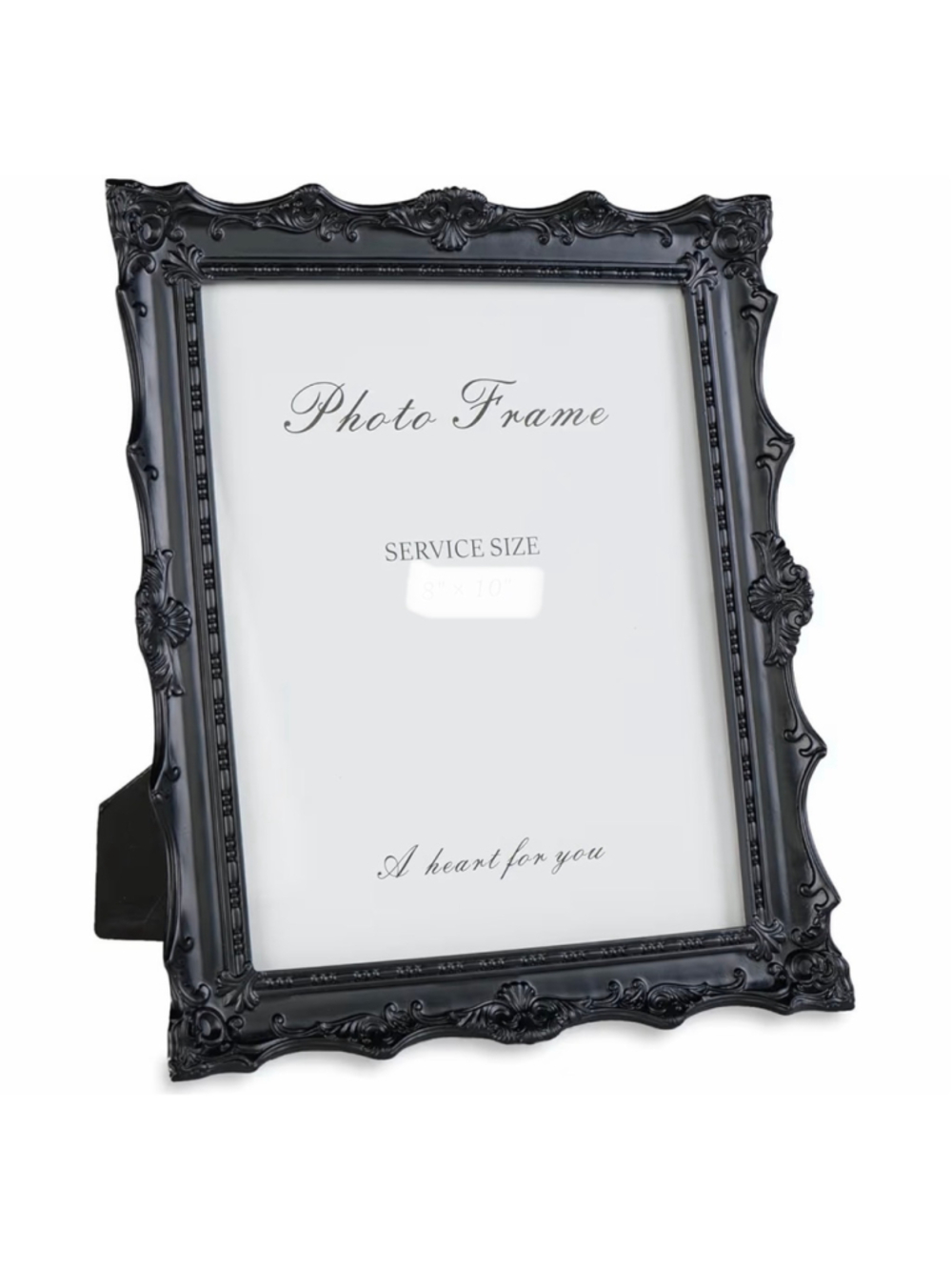 NEW Hand Carved Resin 5x7 Black Picture Frame Vintage Look